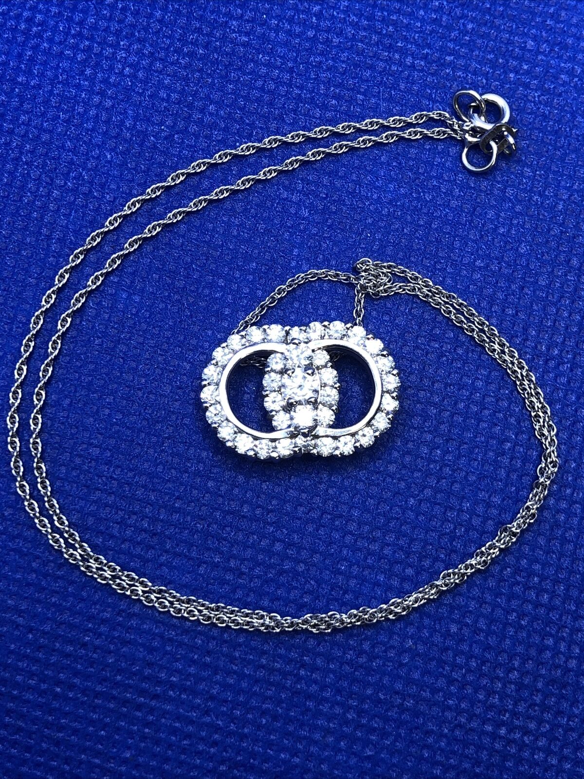 Designer Dangler Studios 14K White Gold Diamond Marriage Symbol Necklace