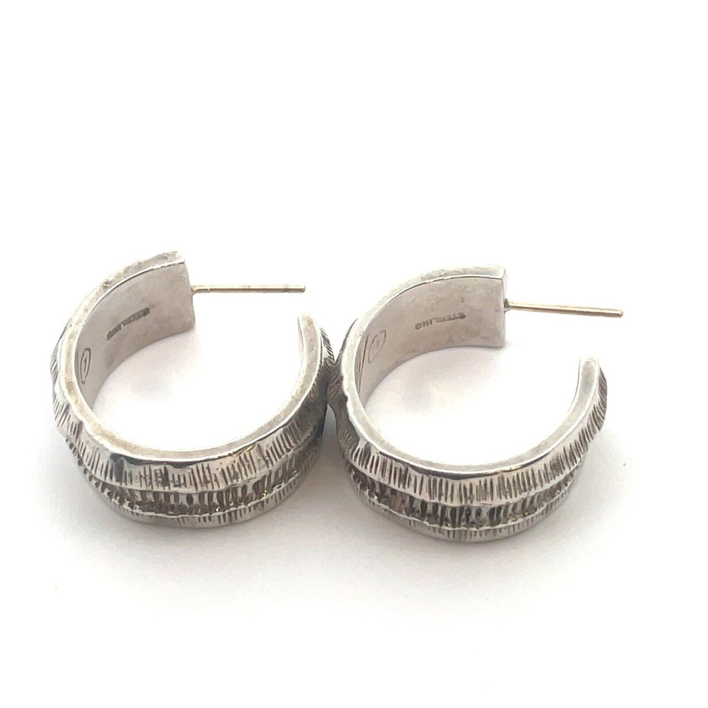 Mignon Faget 925 Sterling Silver 14K Gold Bamboo Collection Open Hoop Earrings