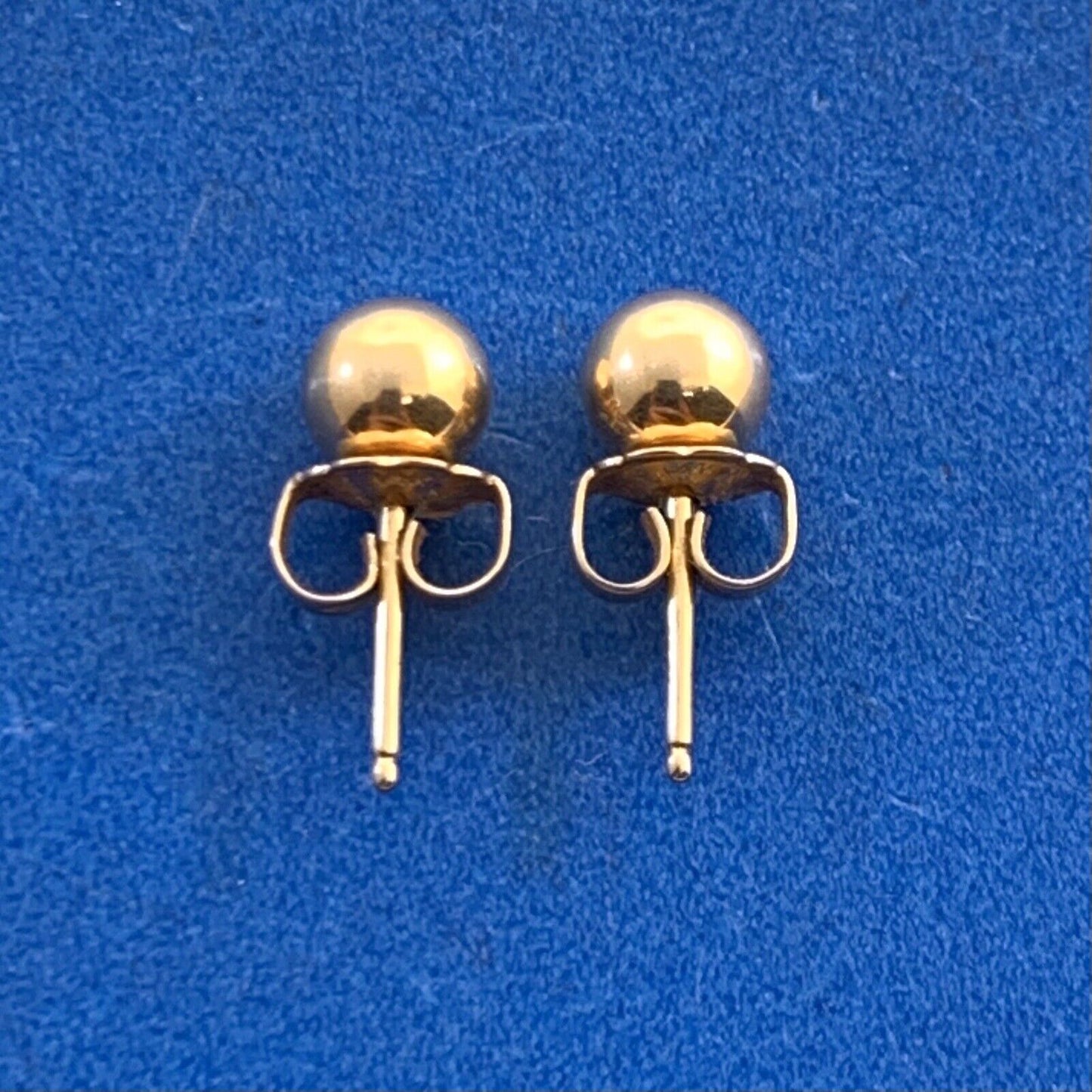 14K Yellow Gold Round Ball Everyday Butterfly-Back Stud Earrings